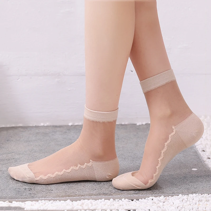 Women's Embroidery Flowers Socks 2020 New Summer Ladies Girl's Transparent Lace Mesh Floral Socks Hosiery Gauze Sock for Work