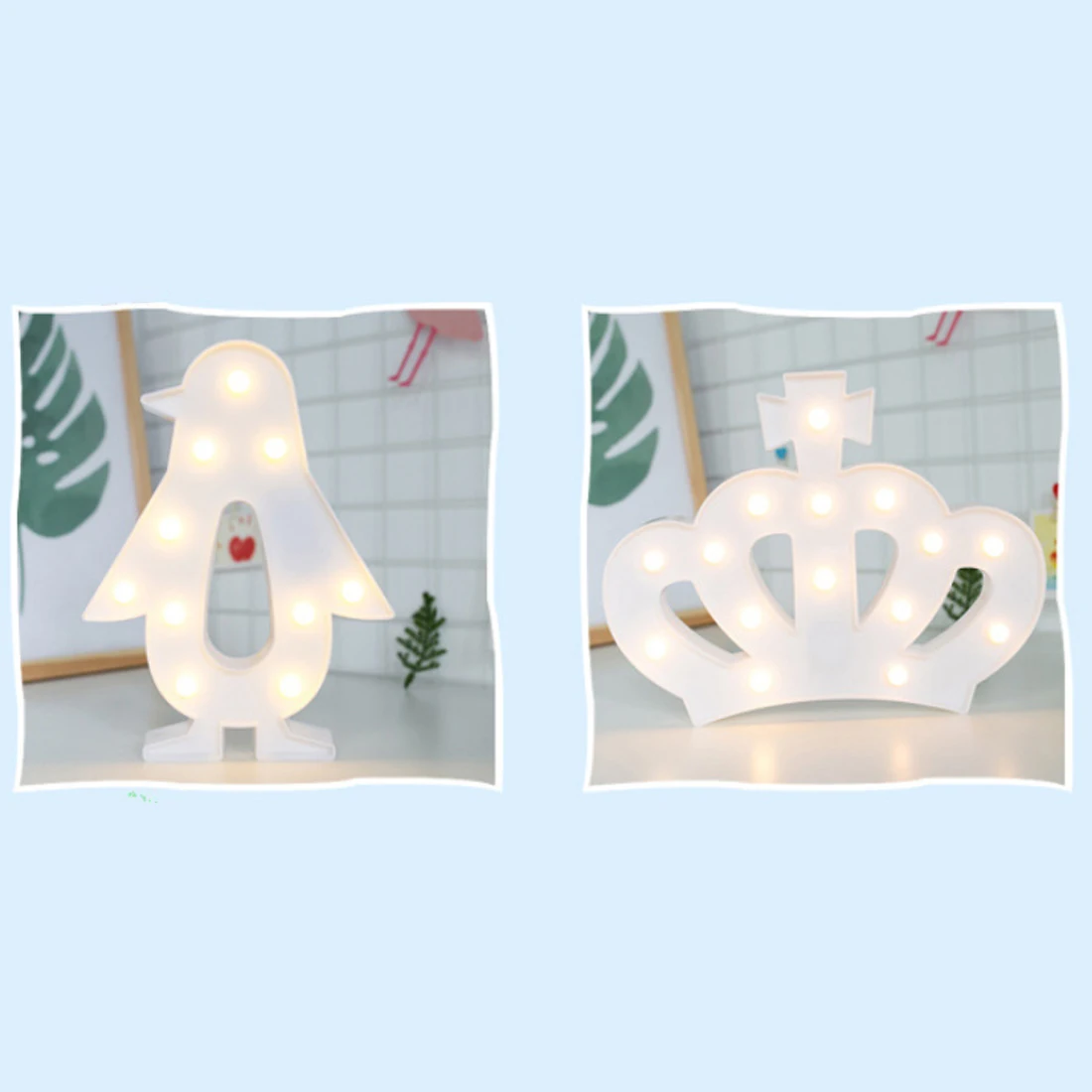 3D животных ночные огни Пингвин Корона светодиодный Аккумуляторный ночник стол