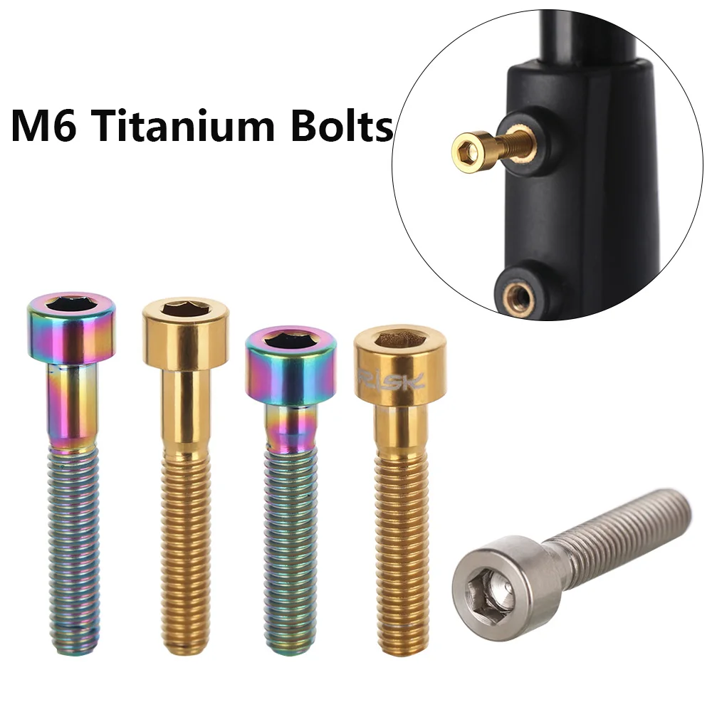 Титановые болты M6 1 шт. 30/35/40 мм для велосипедных гарнитур фиксирующий стержень