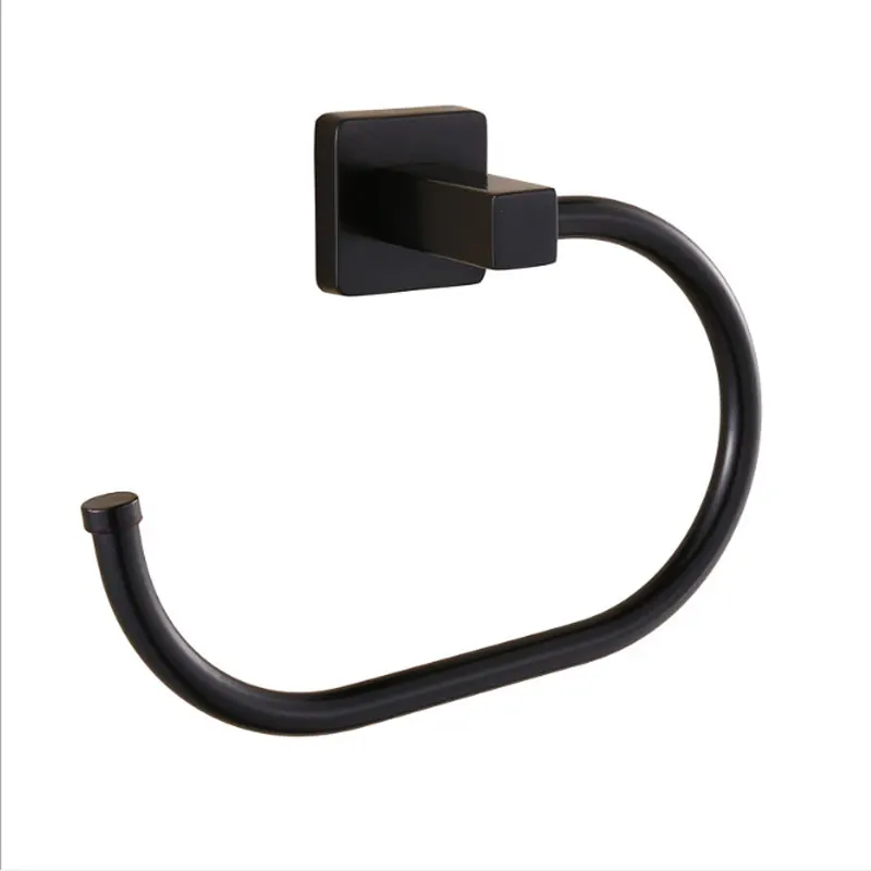 

Euro style Wal-mount black Towel Ring Classic Bathroom Accessories Bath Towel Holder Bath Hardware 304 stainless steel