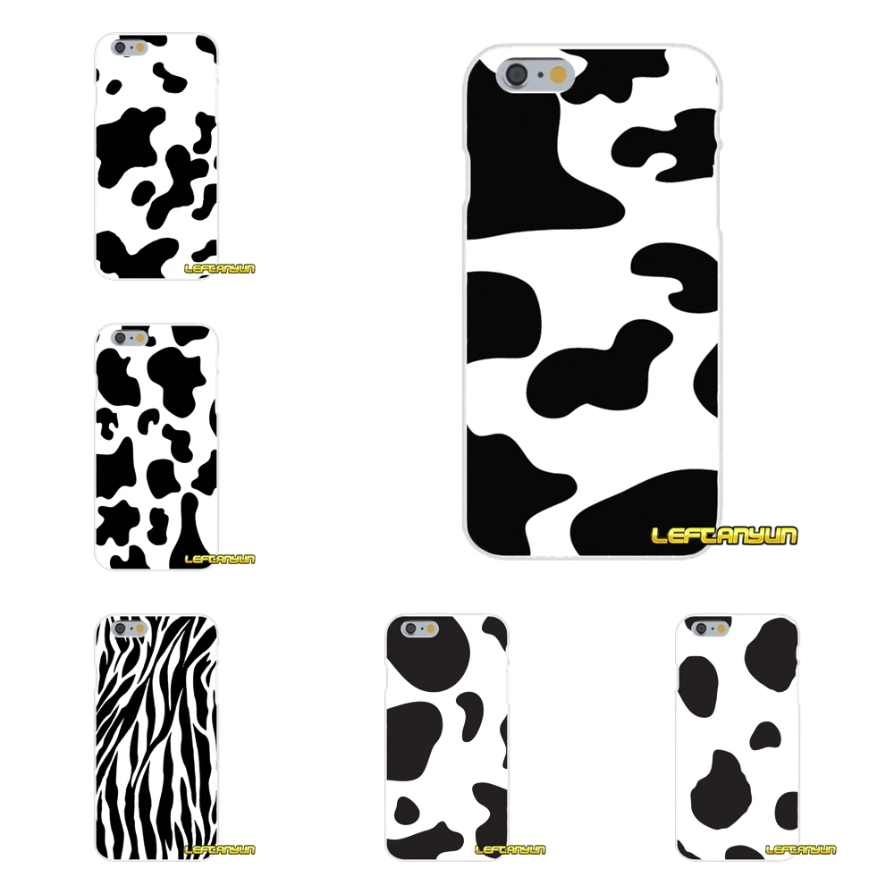 Аксессуары чехлы для телефонов простые белые черные коровьи точки символ iPhone X 4 4S