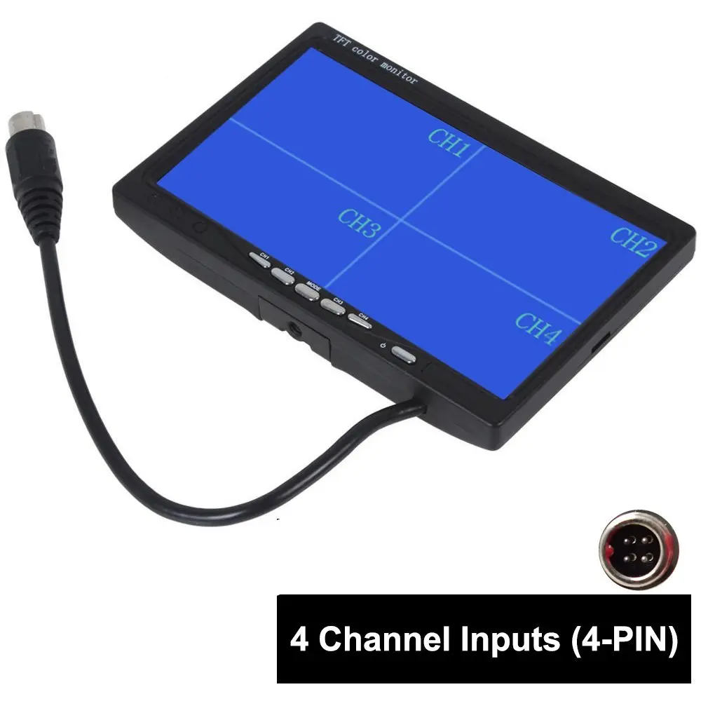 7 дюймовый TFT LCD Автомобильный четырехъядерный раздельный монитор заднего вида