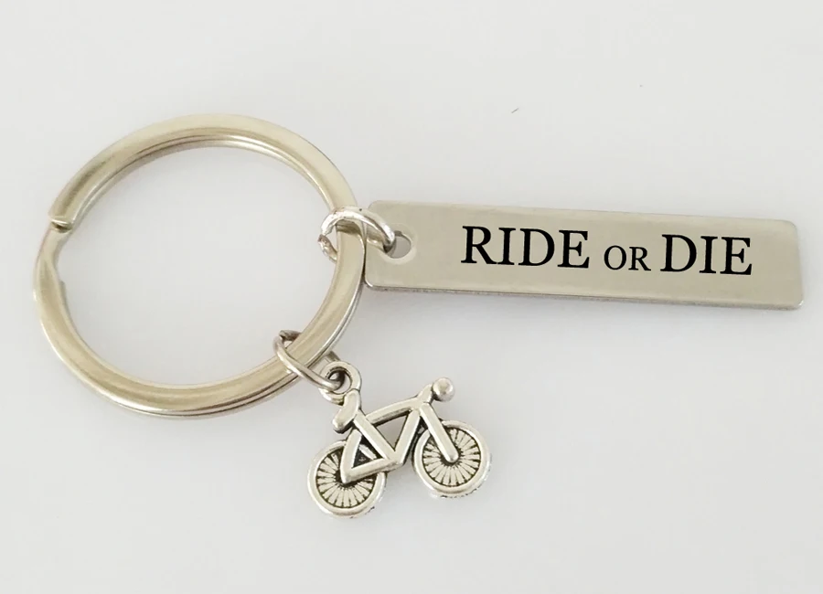 Очаровательный брелок с надписью Ride or Die Bijoux для мотоциклов, автомобилей, велосипедов, женщин и мужчин, Подарочный Брелок для ключей, велосипедная подвеска, брелок для ключей, ювелирное изделие
