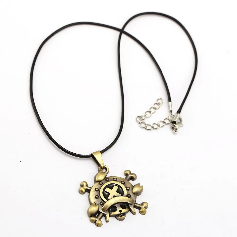 

10pcs/lot One Piece Necklace Tony Tony Chopper Fashion Rope Pendant fans Gift Anime Jewelry Accessories