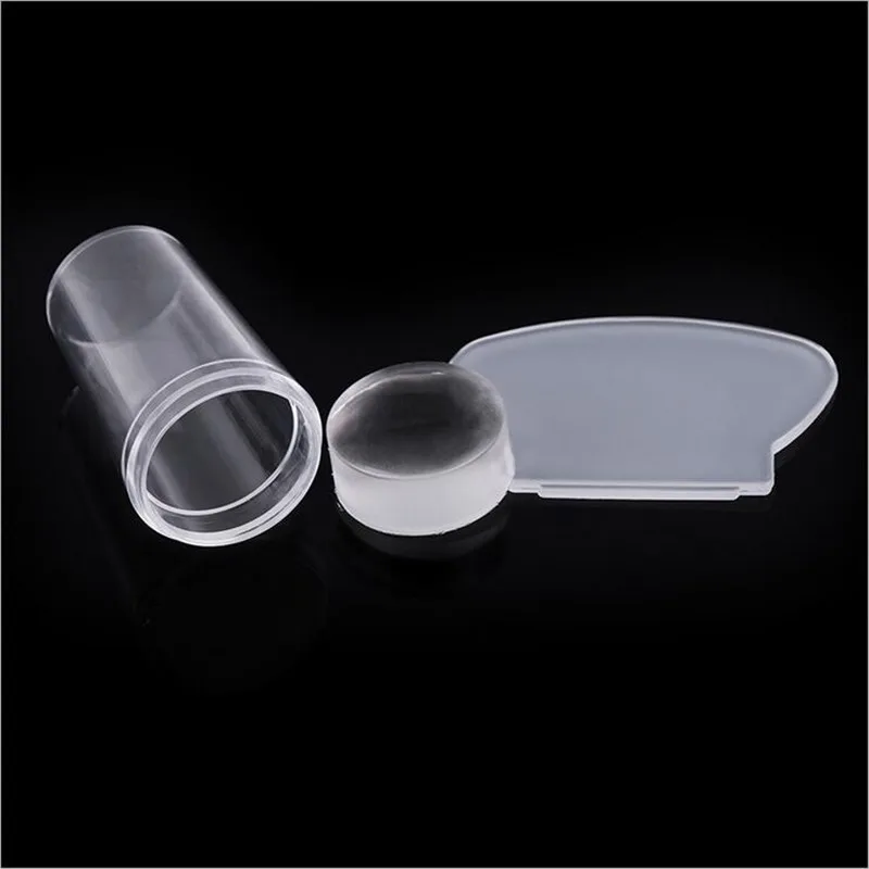 1 шт Маникюрный скраб ручка прозрачный желе кремнезем гелевый штамп и скребок