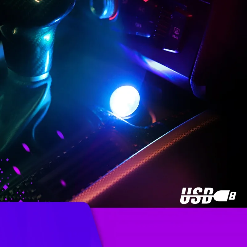 Светодиодная автомобильная USB мини-лампа DJ RGB мини цветная музыкальная звуковая