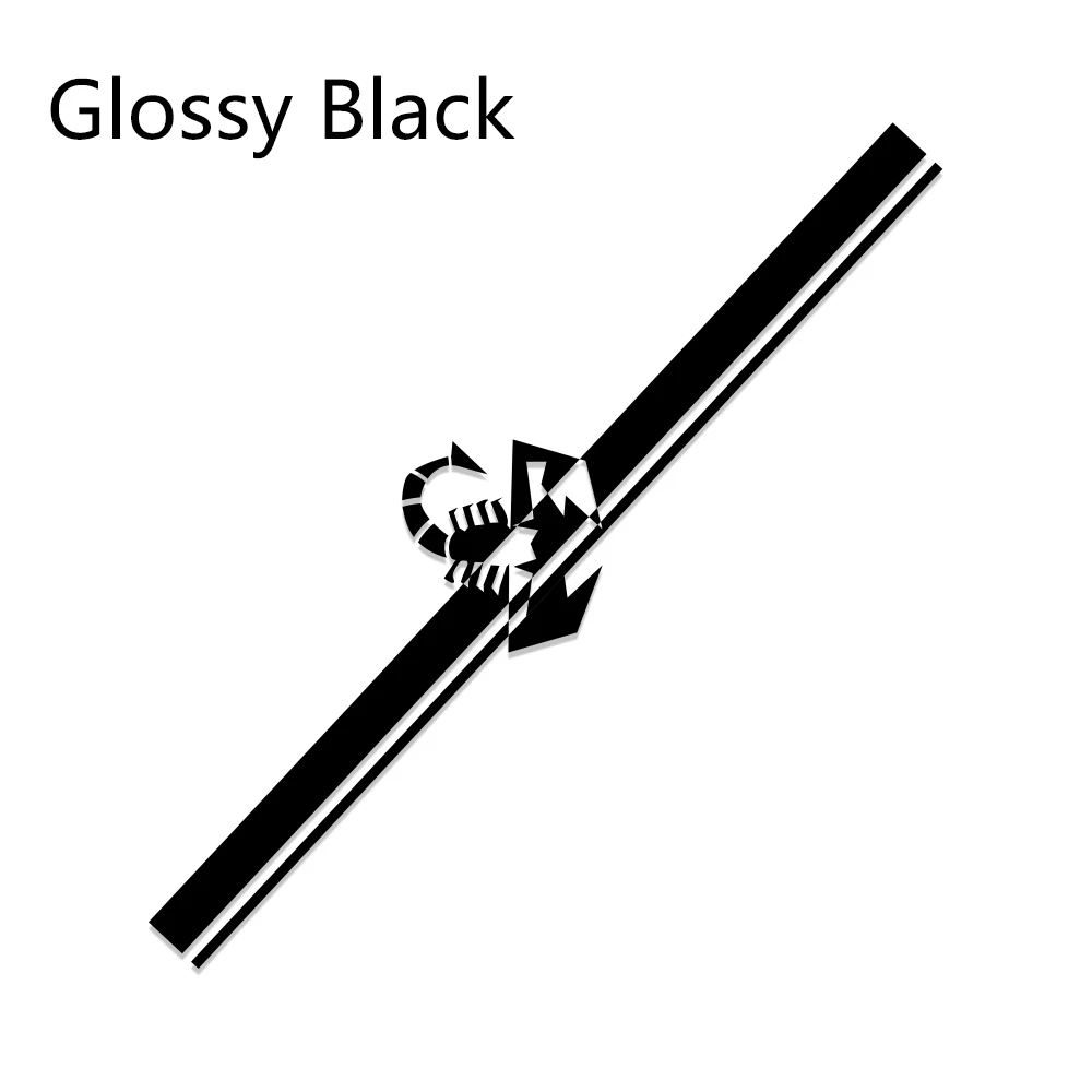 Glossy Black Забавные стильные длинные полосатые наклейки для автомобиля, виниловая пленка для капота, наклейки для гоночных спортивных автомобилей, DIY наклейки, аксессуары для тюнинга автомобиля - Название цвета: Glossy Black