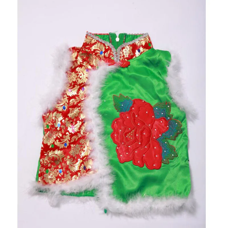 Зеленый свитер детский традиционный старинный китайский народный танец костюмы