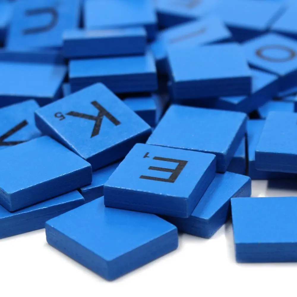 200 деревянных плиток с надписями-синий цвет-2 комплектов-замена игр ремесла