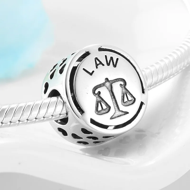 law Горячая 925 пробы серебряные модные Профессиональные шармы бусины подходят к оригиналу Пандора Шарм Diy Браслеты Ожерелье - Цвет: law
