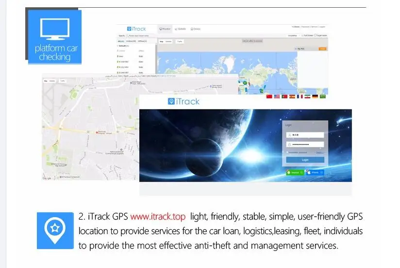SEEWORLD Itrack gps трекер отслеживающая платформа совместимая с любым трекинговым