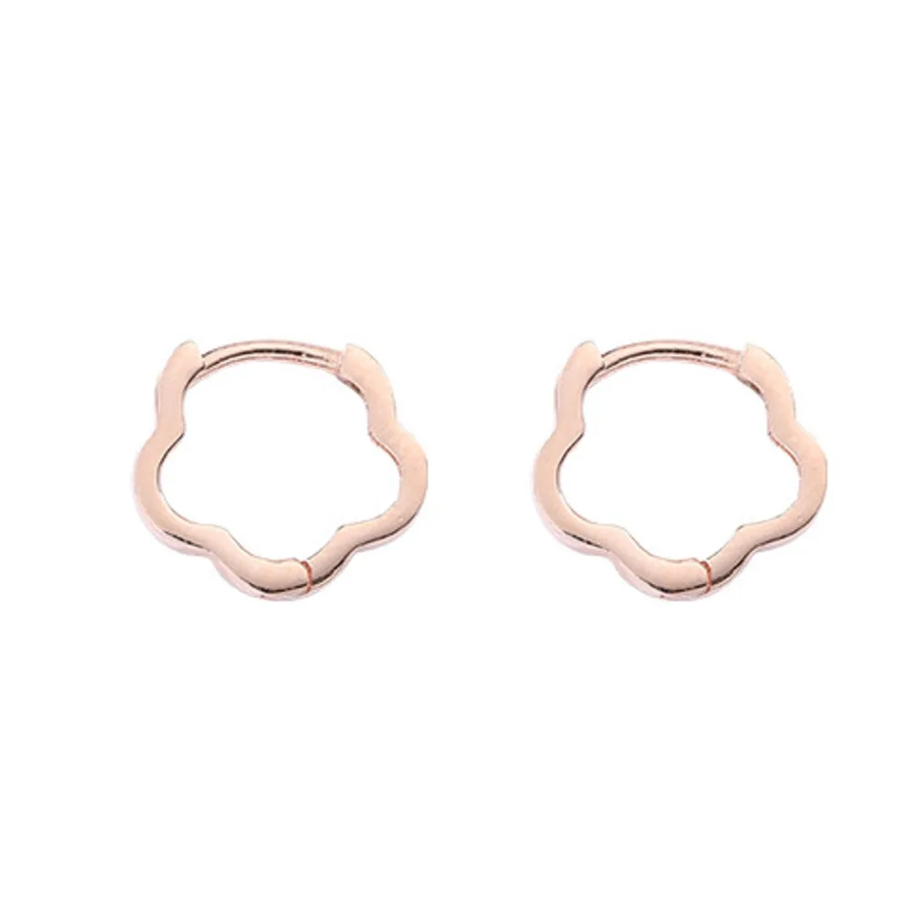 925 Silver Earrings Настоящее 925 пробы, серебряные кольца, ювелирные изделия, каффы для ушей, серьги-кольца для женщин, розовое золото, цвет, модные маленькие серебряные серьги - Окраска металла: 925 Silver Earrings
