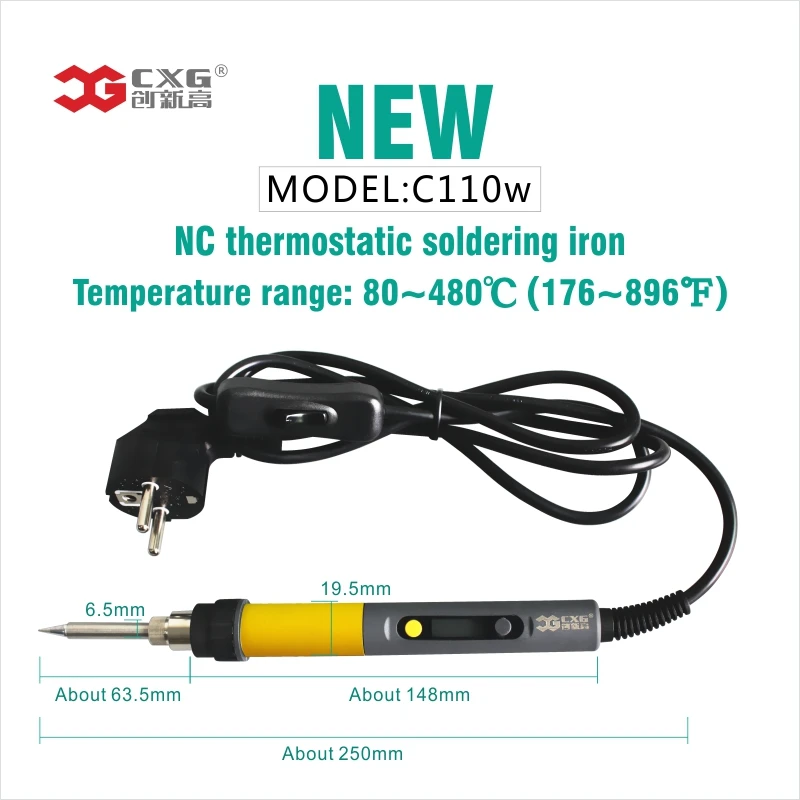 Электрический паяльник C110W CXG ЖК-дисплей Регулируемый Температура ЕС plug Сварка