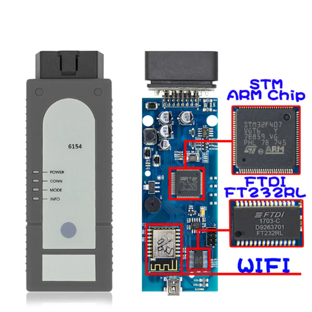 V4.4.1 6154 программного обеспечения аксессуары полный чип wi fi сканер OBD2 инструмент