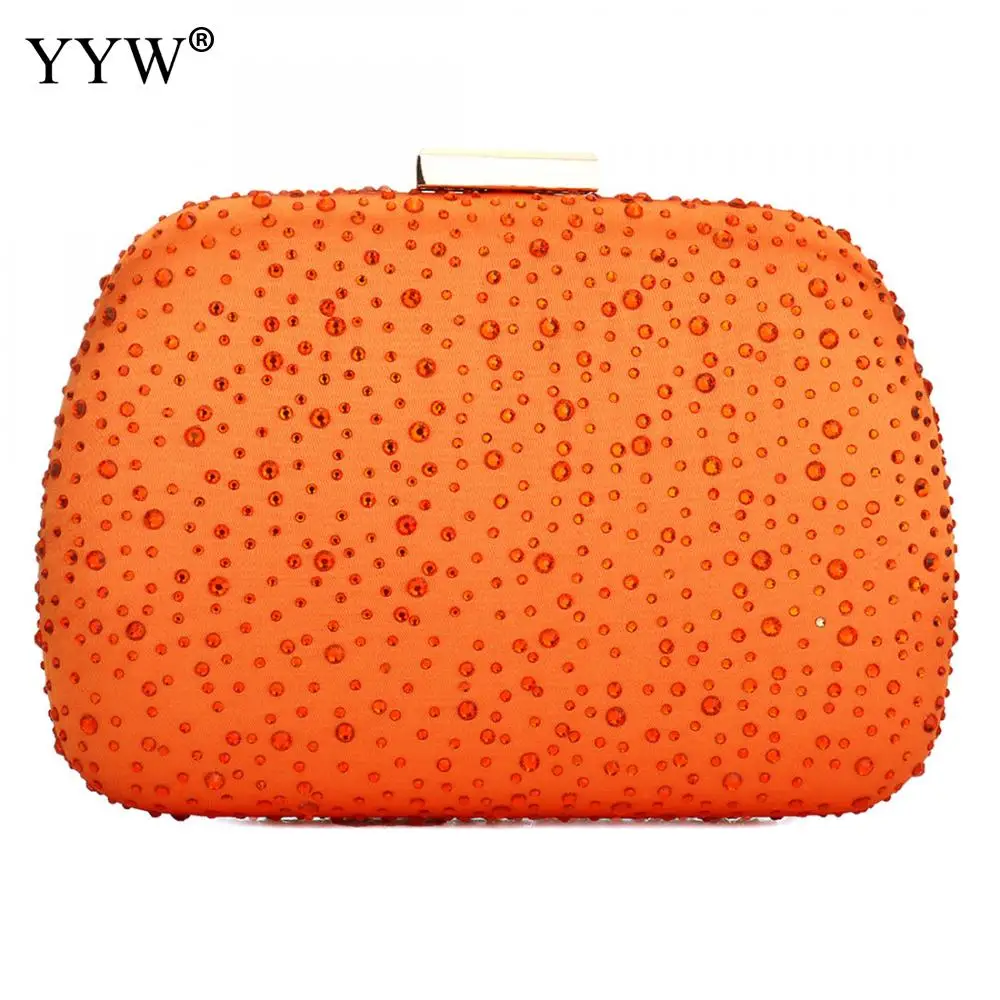 orange Желтая искусственная кожа вечерняя сумка-клатч со стразами сумки для женщин клатчи Свадебный Кошелек стразы свадебные вечерние сумки Прямая поставка - Цвет: orange