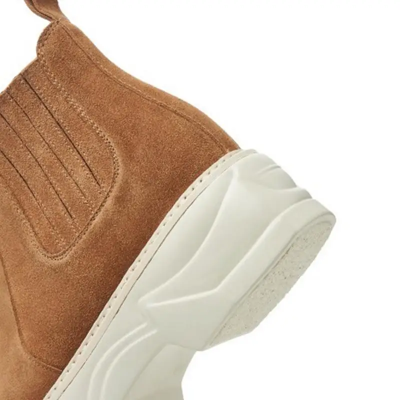 ZALAVOR/Модные женские ботинки из натуральной кожи и нубука теплые зимние без