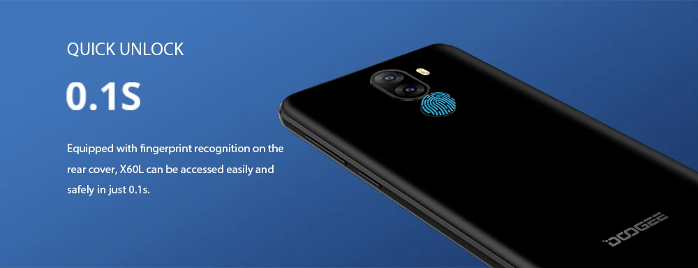 DOOGEE X60L смартфон с 5 дюймовым дисплеем четырёхъядерным процессором MTK6737V ОЗУ 2 Гб