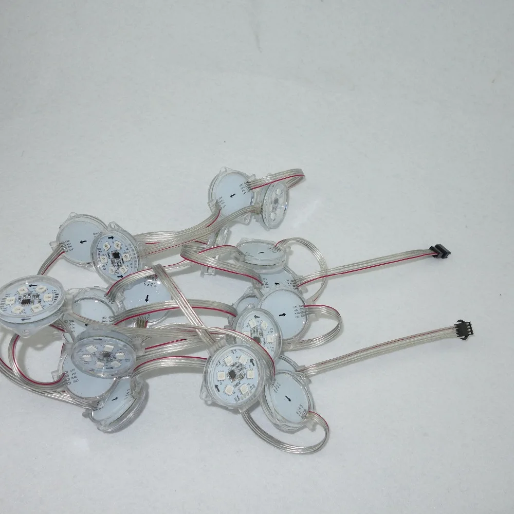 WS2821A DMX512 20 шт. DC24V модуль пикселей с прозрачной крышкой 6 5050 led внутри 1 44 вт Диаметр
