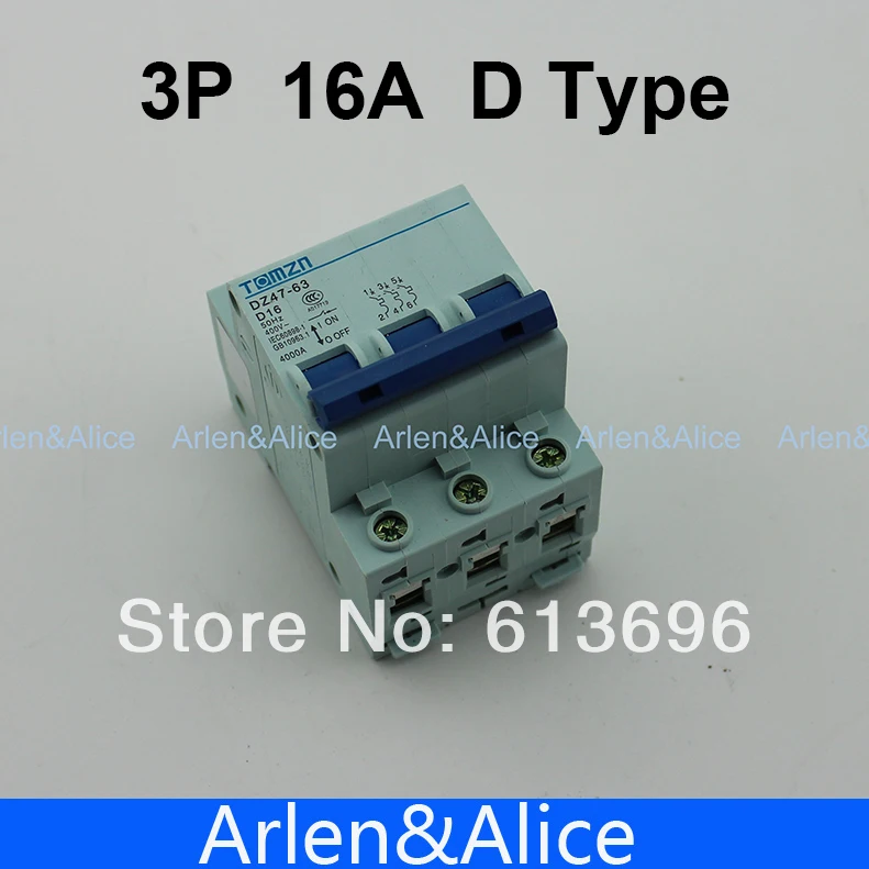 Автоматический выключатель 3P 16 А Тип D 240 В/415 В MCB 4 полюса|breaker excavator|mcb typebreaker |