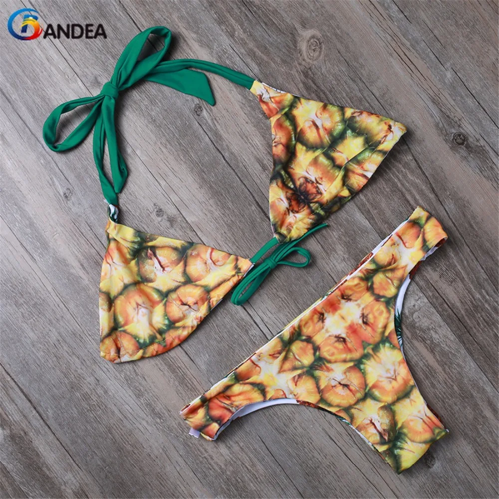 BANDEA Новинка двустороннее бикини с принтом купальный костюм купальник Женский
