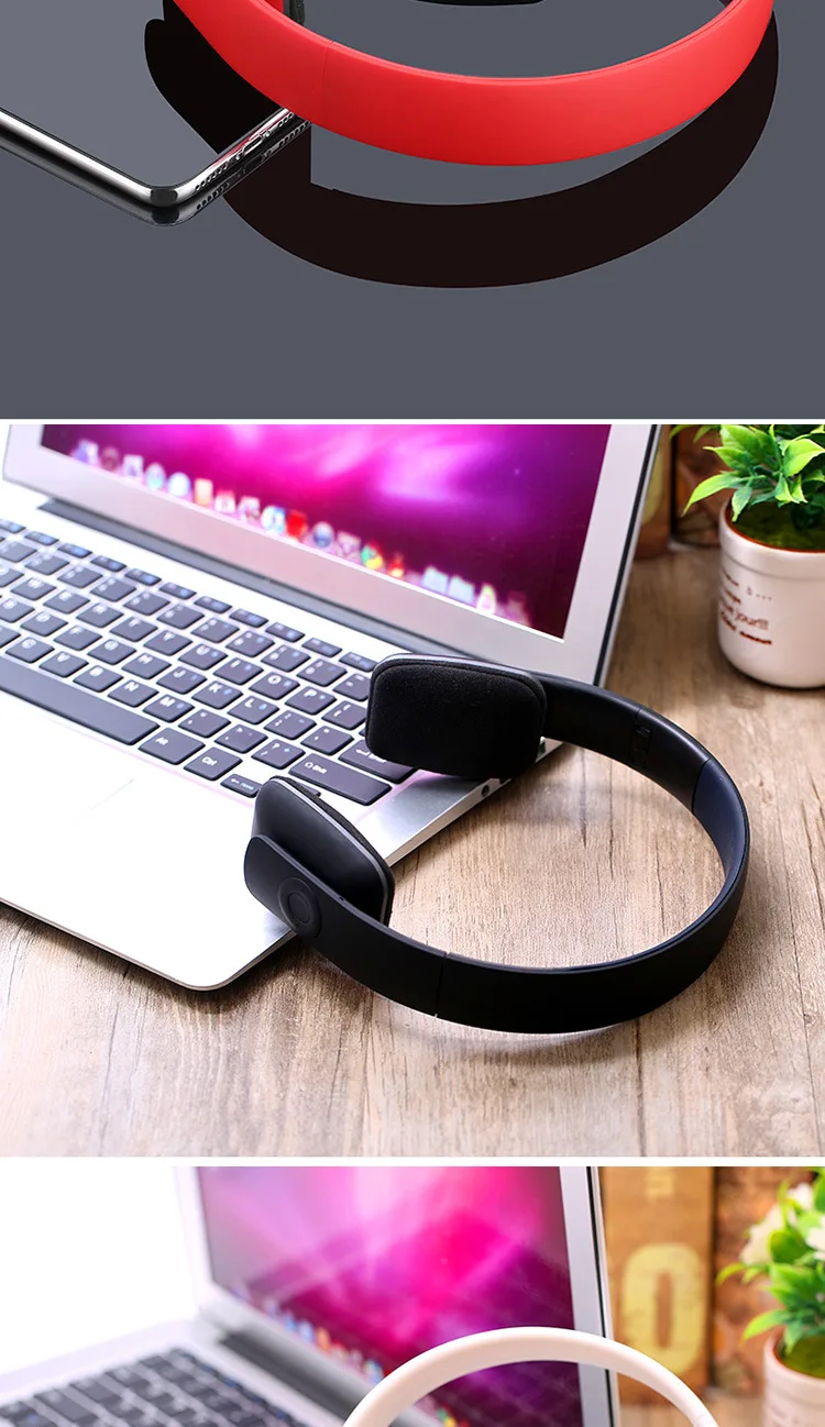 Bluetooth беспроводные наушники Беспроводная стерео гарнитура складная Спортивная Бас-гарнитура Регулируемые наушники с микрофоном для ios