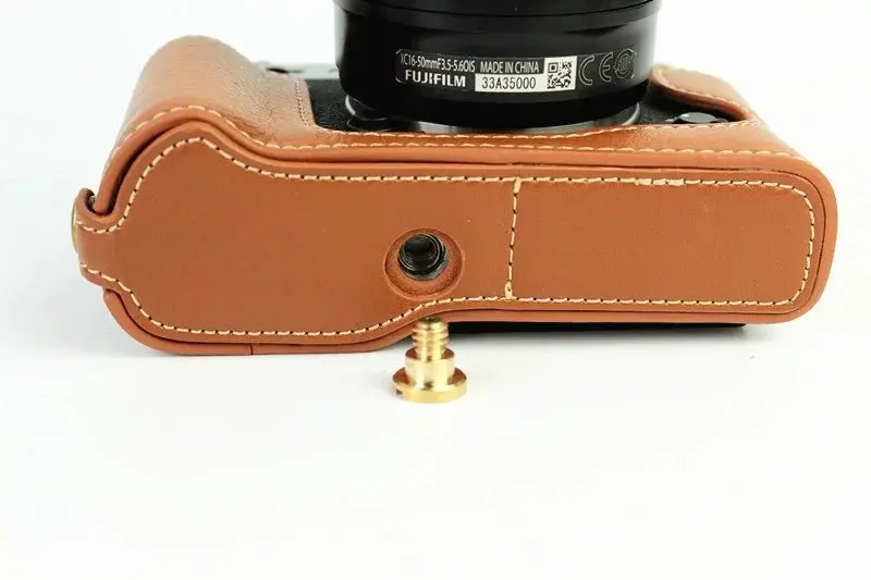 Чехол для камеры из натуральной кожи для FujiFilm Fuji XT10 X-T10 XT20, кожаная сумка для камеры, комплект для тела, Нижняя крышка, открытая батарея