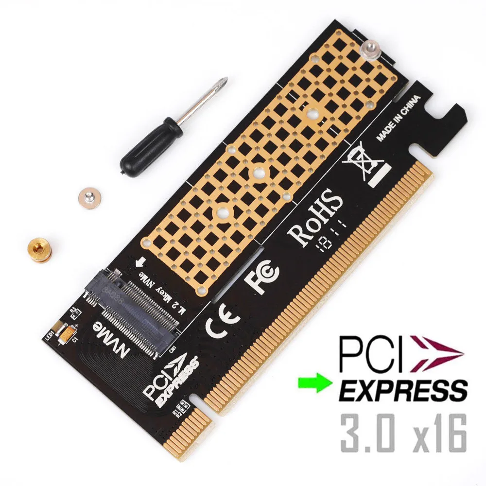 Zeadow M.2 NVMe SSD NGFF к PCIE 3 0 X16 X4 адаптер M Key интерфейс Плата расширения полная скорость