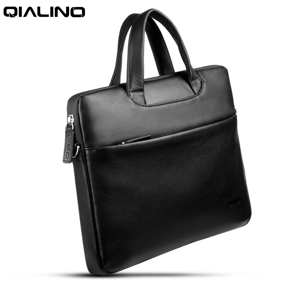 QIALINO портативный Высококачественная кожа портфель для 15 "Macbook Pro