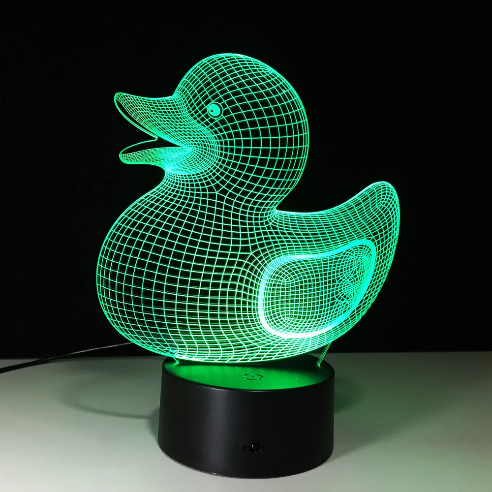 

3D LED Night Light Novelty Visual USB Lampara Table Lamp Creative Baby Sleeping Light Fixture Cute Animal Duck Shape Lamp Decor