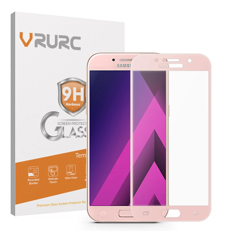 Vrurc закаленное стекло для Samsung Galaxy A3 2017 Экран протектор 2.5D полное покрытие 9 H