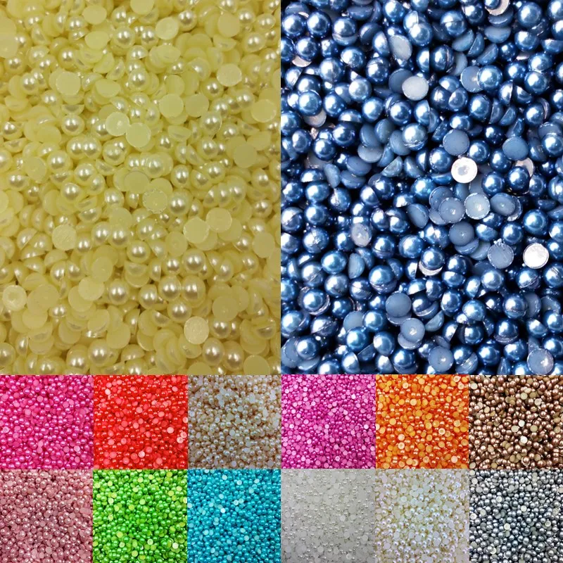 Полукруглые акриловые бусины с имитацией жемчуга 3 мм 2000 шт./лот плоской задней