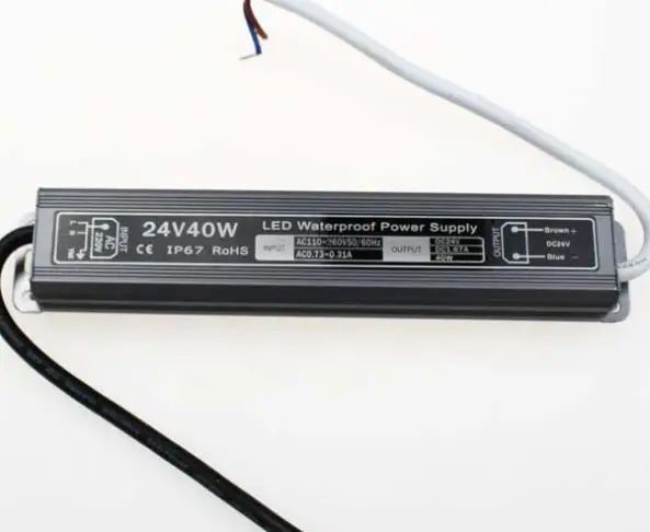Горячая Распродажа DC 24V 40W водонепроницаемый IP67 Светодиодный адаптер драйвера светодиодный светильник форматор 1.66A зарядное устройство для...