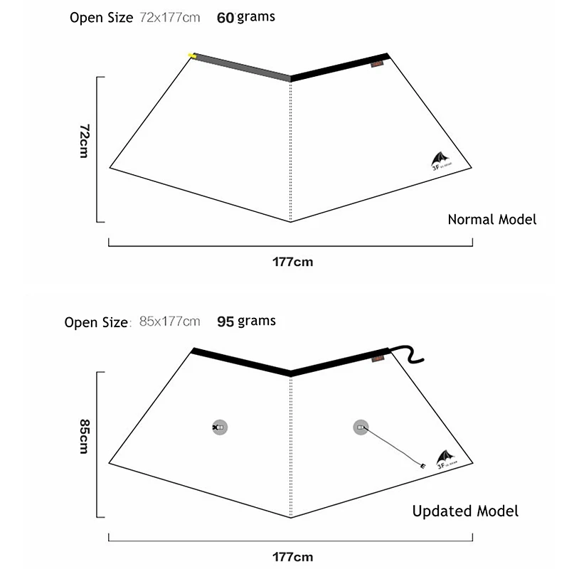 3F UL Экипировка для велоспорта, кемпинга, туризма, дождя, брюки, легкая водонепроницаемая юбка от дождя, 15D силикон, только 65 г