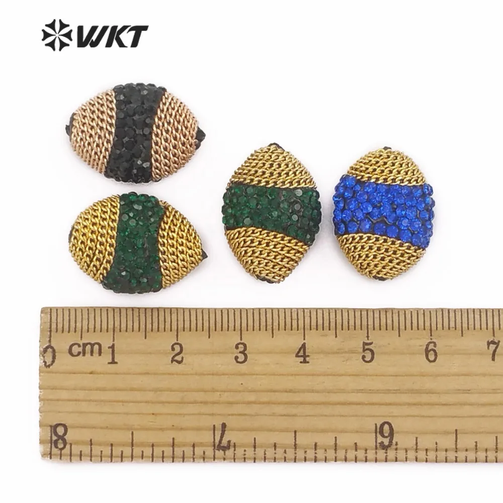JF324 Trendy Oval Rhinestone Paving And Metal Decorative Beads Accessories Can Production Elegant Jewelry For Women | Украшения и