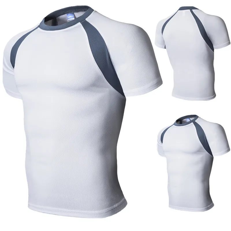 LISER Fashion Solid Color T-Shirt Men's Short Sleeve Compression Skinny S-4XL Summer Clothes | Мужская одежда