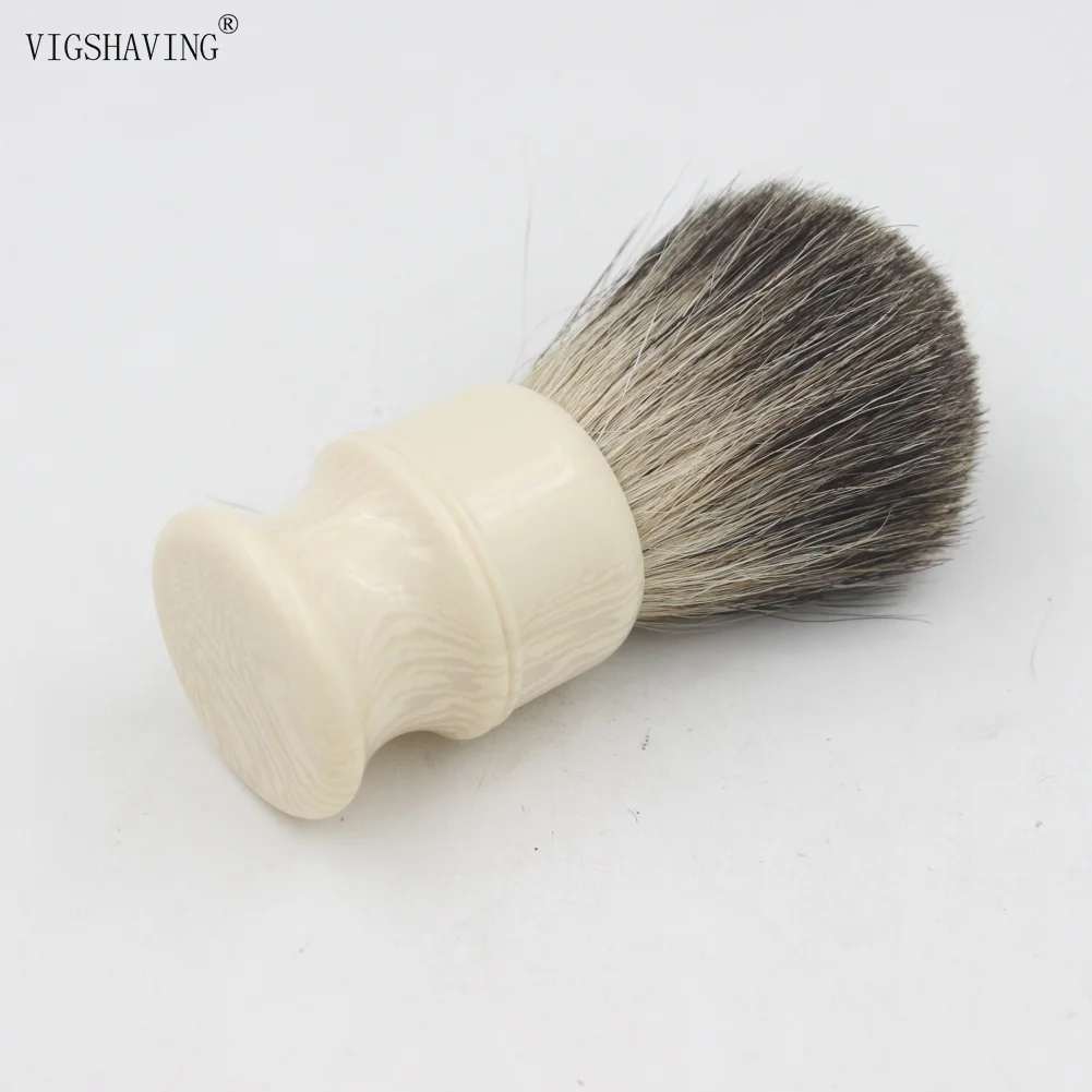 VIGSHAVING Искусственная слоновая кость, резина с ручкой серый чистый барсук волос щетка для бритья