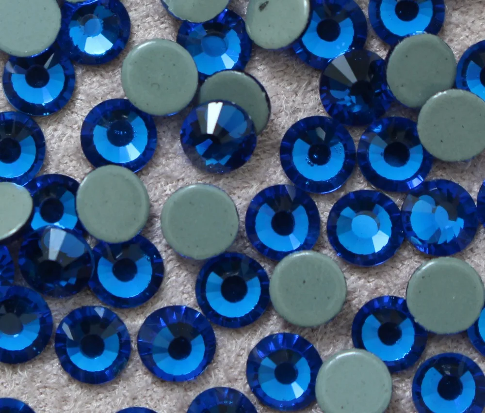 Высококачественные Стразы с плоской задней крышкой! Синего цвета Capr железо на