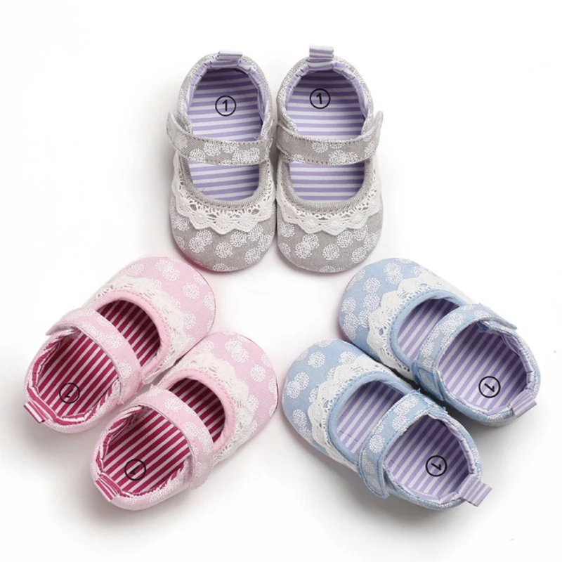 Zapatos de suela de goma para beb&eacute;, calzado antideslizante para reci&eacute;n nacido, primeros pasos, de algod&oacute;n, suela suave, 2019-0