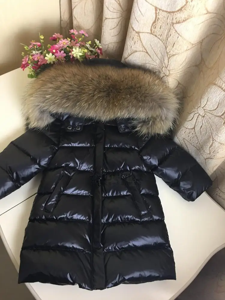 Г. Верхняя одежда на утином пуху для девочек зимняя куртка для мальчиков и девочек пальто для девочек с меховым капюшоном, длинное теплое плотное зимнее пальто парка для подростков