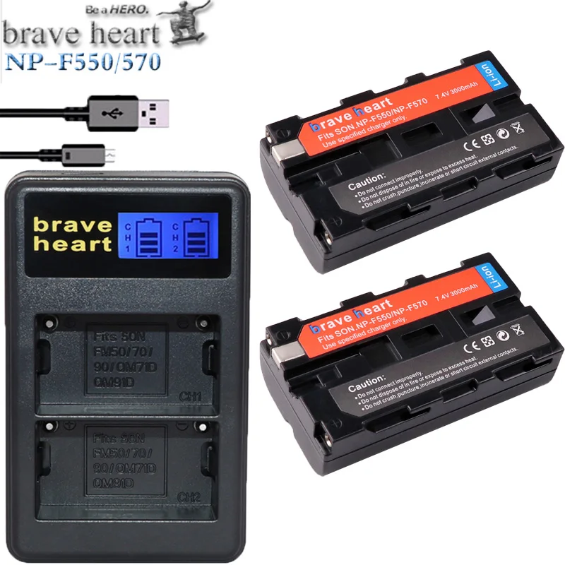 charger and 2battery 2x7,2 v акумуляторная батарея NP-F550 NP F550 F570 F530 батареи+ двойной Зарядное устройство для sony CCD-SC55 CCD-TRV81 DCR-TRV210 MVC-FD81 Hi-8 камеры - Цвет: charger and 2battery