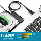 Кабель-конвертер 40 см USB 3,0 SATA папа в 2,53,5 дюйма, провод жесткого дискаSSD с адаптером питания, проводные кабели-конвертеры, Прямая поставка