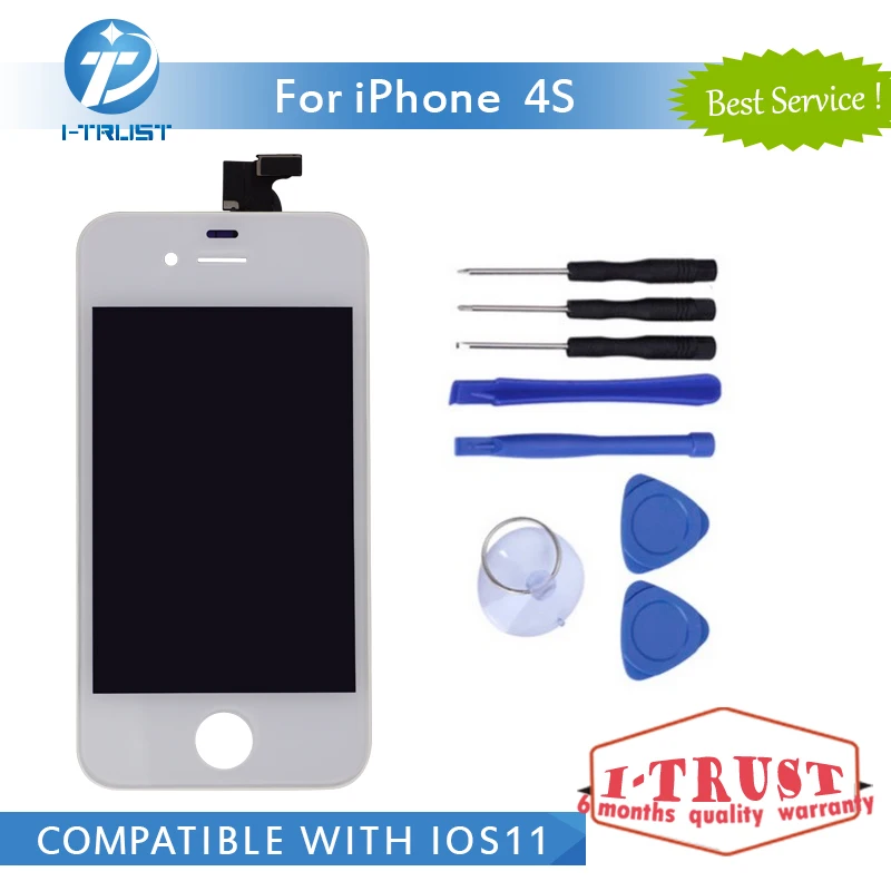 1 шт. Класс AAA ЖК-дисплей Дисплей для iPhone 4 г 4S Сенсорный экран планшета Ассамблеи