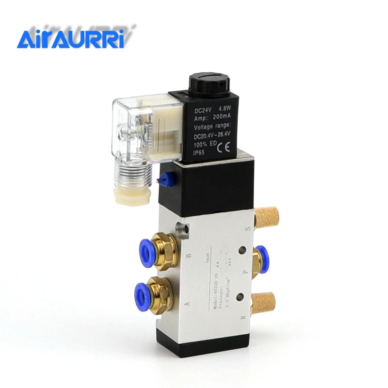 

4v310-10 Solenoid Valves Air Gas Control Valve 3/8" BSP 2 Position 5 Port 2/5 Way12V 24V DC 110V 220V AC