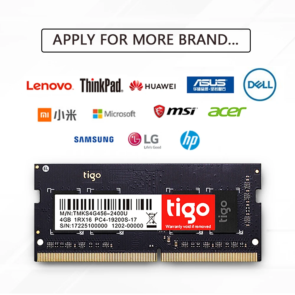 Tigo DDR4 оперативная память ram 4GB 8 GB ноутбук 2400 MHz 2 шт DDR 4 Memoria SoDIMM для