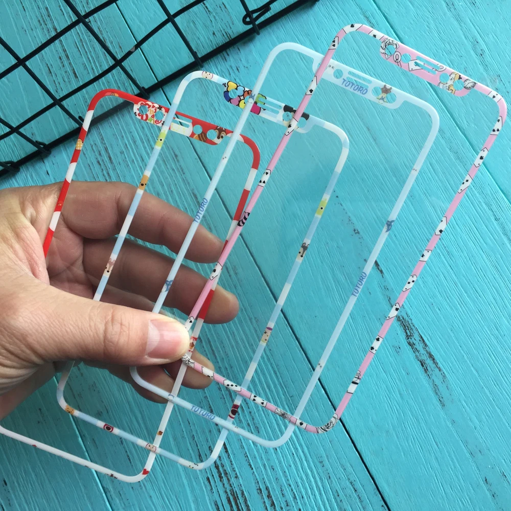 Мультфильм Закаленное стекло протектор экрана для iPhone X XS 3D изогнутый край Полное покрытие мышь Кошка Китти Принцесса Милая стеклянная пленка SJ19