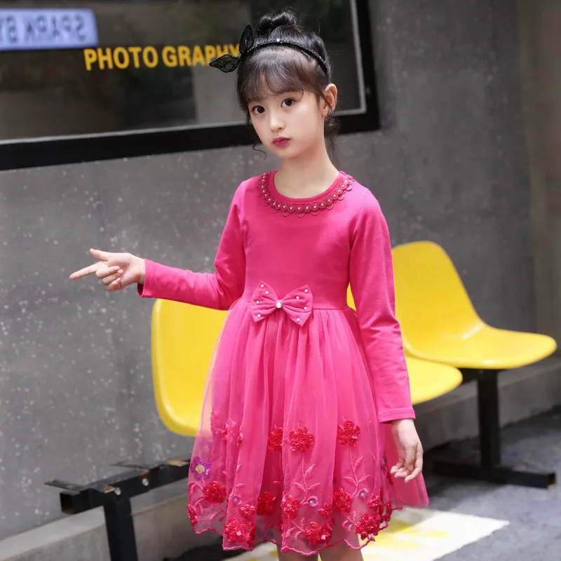 Детское кружевное платье с цветочным принтом на Возраст 4-13 лет | Детская одежда и