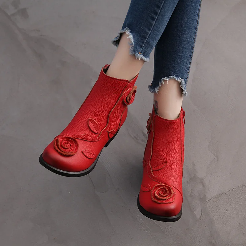 Женские ботильоны на толстом каблуке с молнией сбоку Осень-зима Size35-42NEW | Обувь