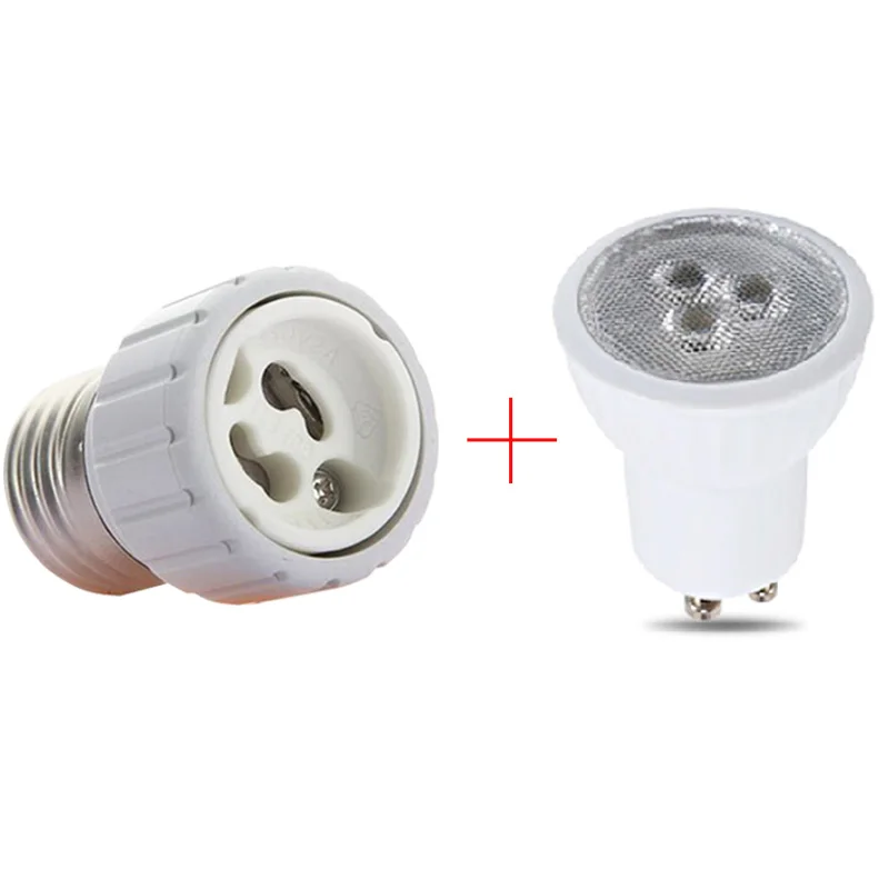 GU10 Bulb And holder E27 в GU10 конверсионный держатель лампы MR11 led 110 В 220 в GU10 мини светодиодная лампа 3 Вт 35 мм светодиодный прожектор для кухни - Испускаемый цвет: GU10 Bulb And holder