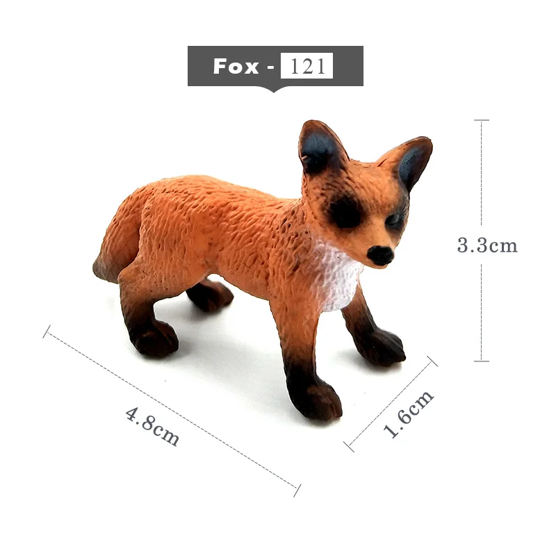 Fox - MY121 Мини-моделирование Красной лисы поркет свинья фигурки животных лесные дикие животные пластиковые украшения развивающие игрушки подарок для детей - Цвет: Fox - MY121