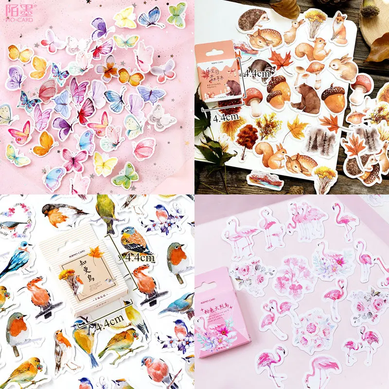 46 шт./кор. милые наклейки с бабочками Kawaii канцелярские клейкие для детей дневник в
